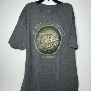 HBO Game of Thrones Winter is Coming Adult T-shirt Size 2XL